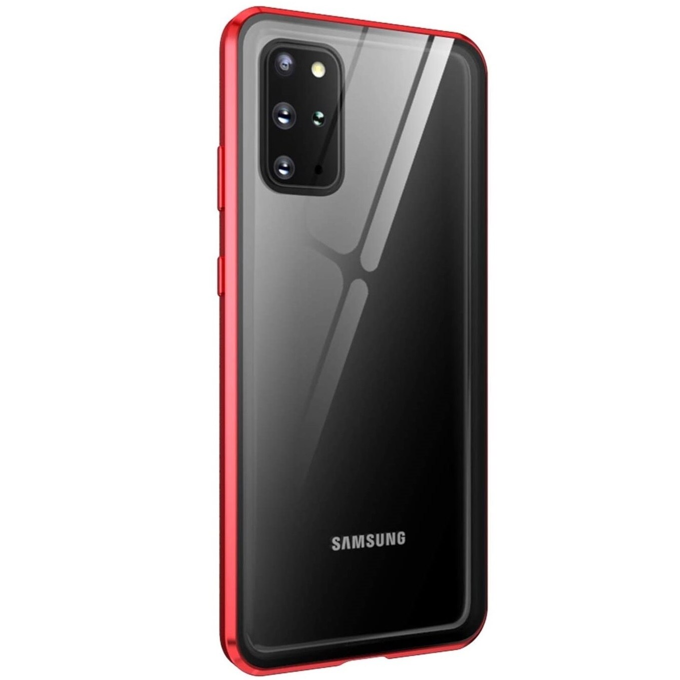 Husa Magnetic Glass 360° (sticla fata + spate) pentru Samsung Galaxy S20 Plus, Red