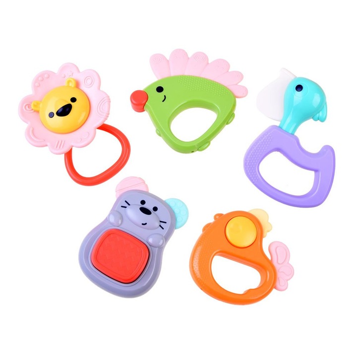 5 db-os fogzási játék készlet, Hola, Állatok, Műanyag, Többszínű