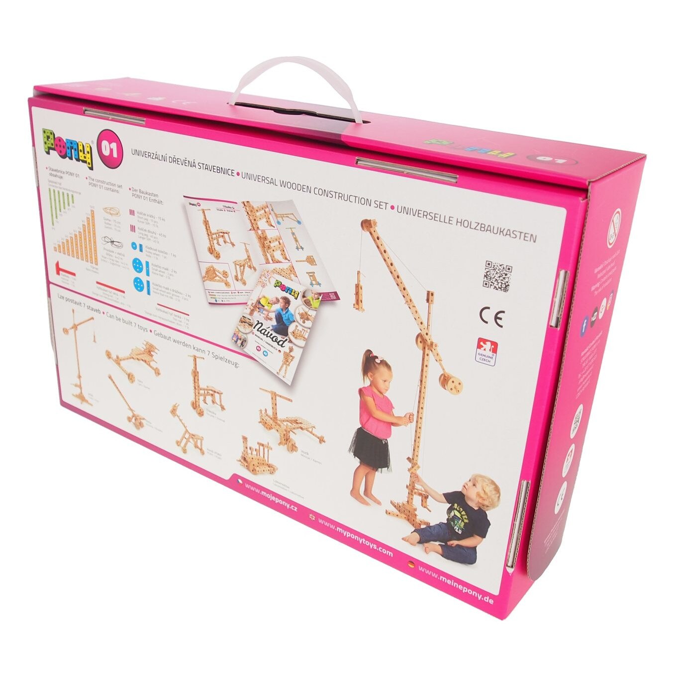 Set constructie din lemn PONY01, 120 piese