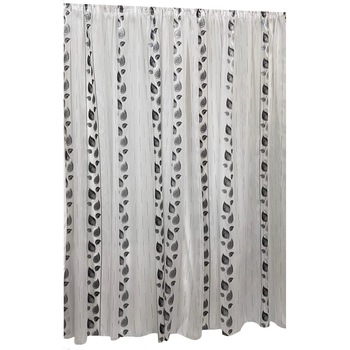 Perdea alba brodata cu ghirlanda de frunze, neagra 200x245cm, cu rejansa by Liz Line - RD1742 Perdea alba brodata cu ghirlanda de frunze, neagra 200x245cm, cu rejansa by Liz Line - RD1742