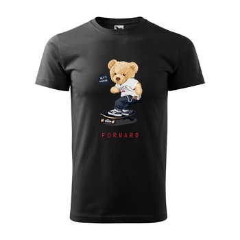 Tricou negru barbati, idee de cadou, pentru pasionatii de skateboard, Lets Move Forward, marime M
