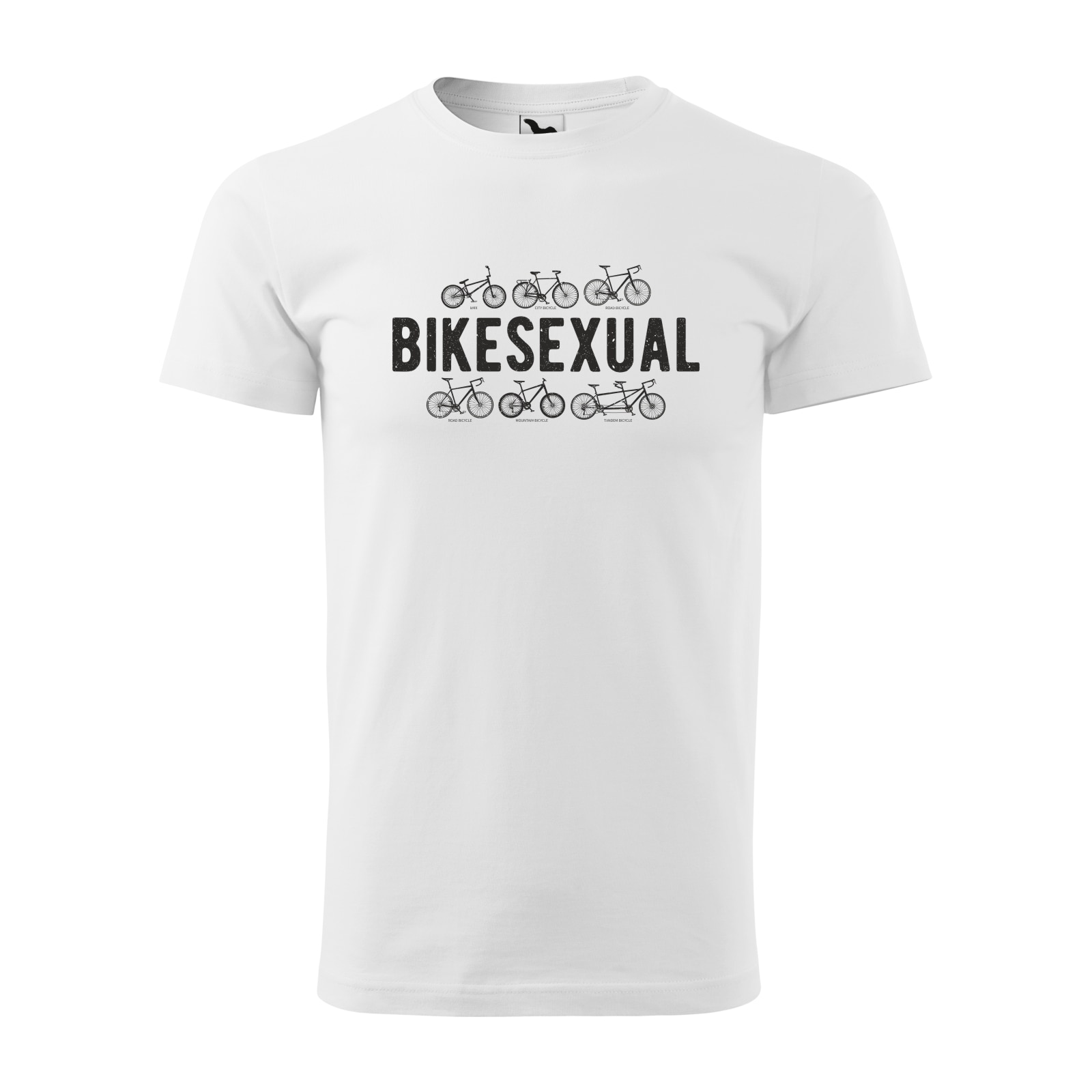 Tricou alb barbati, idee de cadou, pentru biciclisti, BikeSexual, marime S
