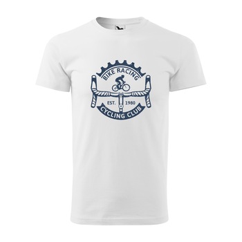 Tricou alb barbati, idee de cadou, pentru biciclisti, Bike Racing Cycling Club, marime 2XL