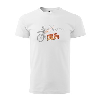 Tricou alb barbati, idee de cadou, pentru biciclisti, Ride it Like You Stole This Bike, marime L Tricou alb barbati, idee de cadou, pentru biciclisti, Ride it Like You Stole This Bike, marime L