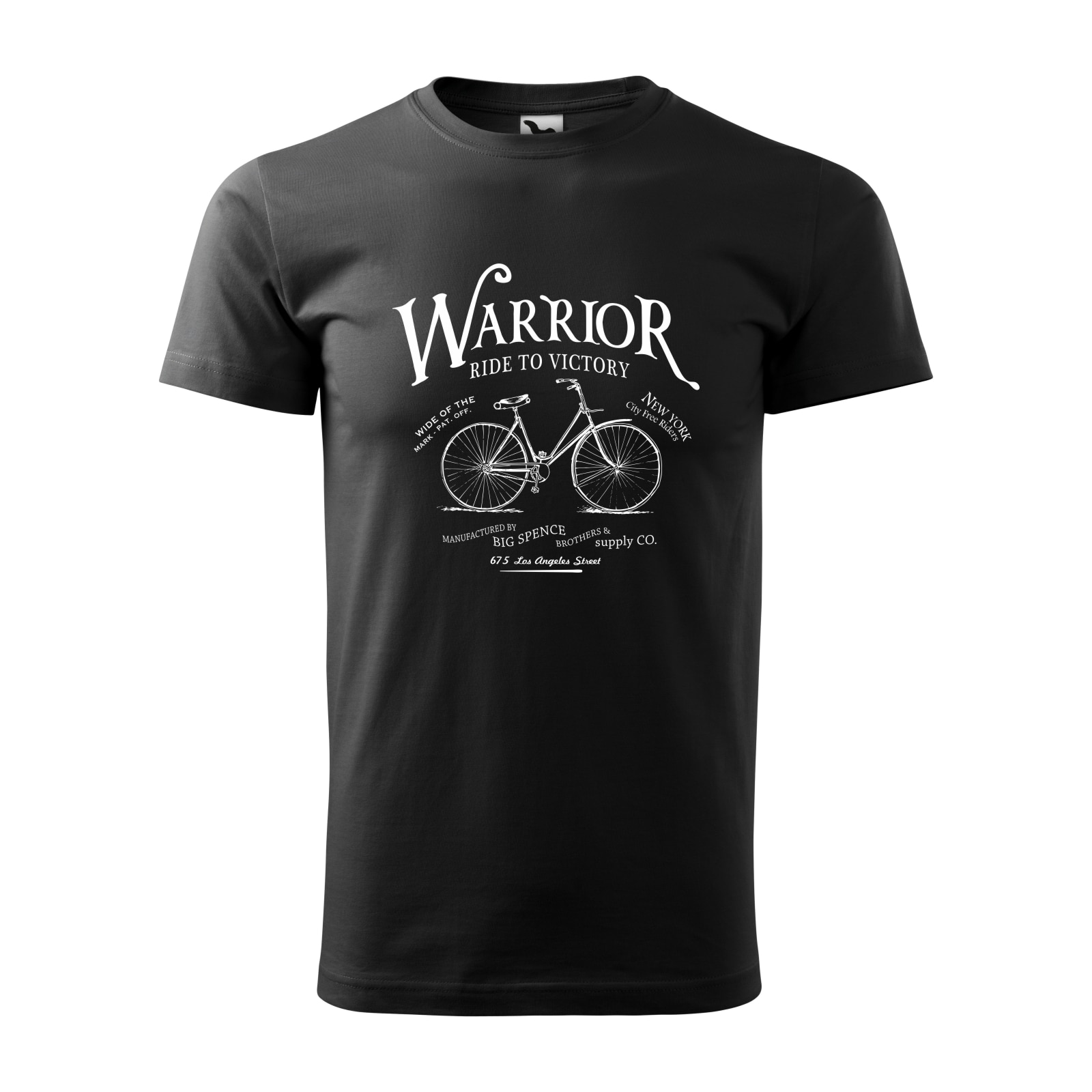 Tricou negru barbati, idee de cadou, pentru biciclisti, Warrior Ride to Victory, marime M