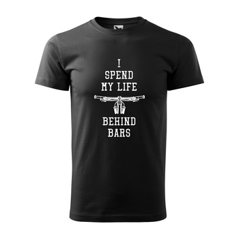 Tricou negru barbati, idee de cadou, pentru biciclisti, I Will Spend my Life Behind Bars, marime S