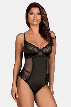 Body Amallie, Obsessive, Poliamida, Rosu, L-XL, Negru Body Amallie, Obsessive, Poliamida, Rosu, L-XL, Negru