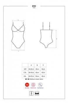 Body 810-TED-1, Obsessive, Poliamida, Negru, S-M, Negru mat Body 810-TED-1, Obsessive, Poliamida, Negru, S-M, Negru mat