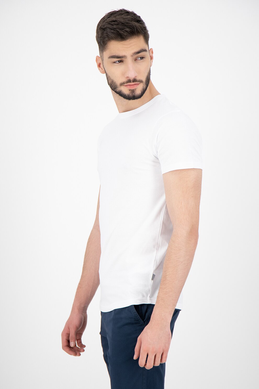 !Solid, Tricou slim fit de bumbac organic, Alb