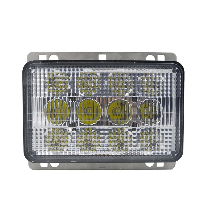 Proiector LED Flexzon, Cu 2 Faze - Faza Scurta si Faza Lunga, PRO, Pentru Masina Agricol, Tractor, 5100lm, 16.5cm, 60W, 12V-24V, 12 Leduri