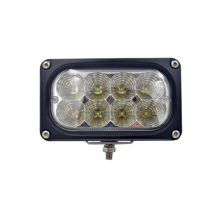 Proiector LED Flexzon, PRO, Pentru Masina Agricol, Tractor, ATV, Jeep, 3400lm, 14cm, 40W, 12V-24V, 8 Leduri, Compatibil Kubota