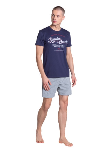 Pijamale barbati Henderson Laze gri / bleumarin