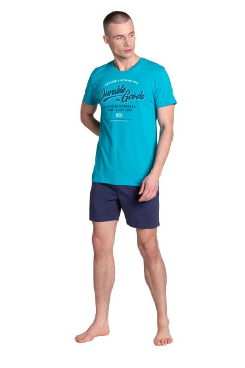 Henderson Laze Férfi pizsama, tengerészkék/türkiz