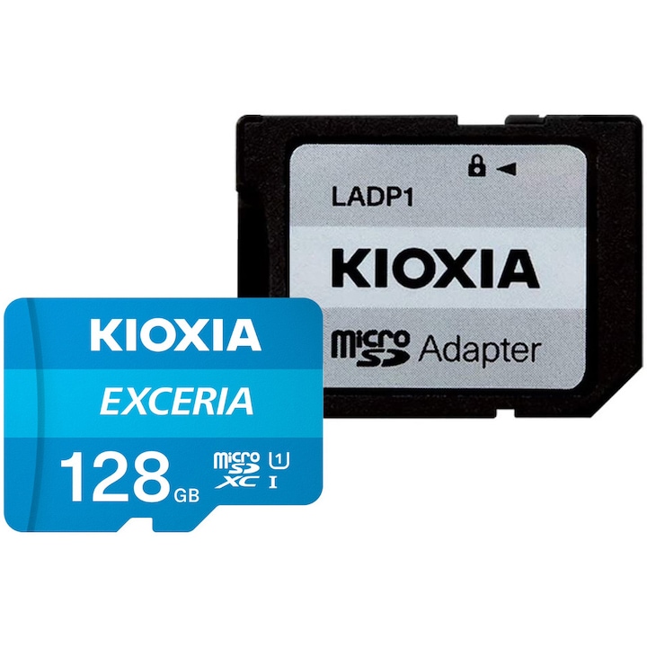 Карта памет microSDXC Kioxia Exceria (M203), 128GB, UHS I U1 + Адаптер, LMEX1L128GG2