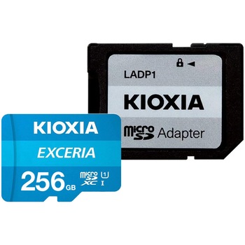Card de memorie microSDXC Kioxia Exceria (M203) 256GB,UHS I U1+ adaptor, LMEX1L256GG2