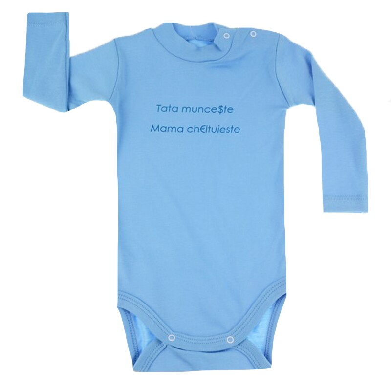 Body cu maneca lunga pentru baieti Mini Junior MJ-15, Albastru, 86 cm