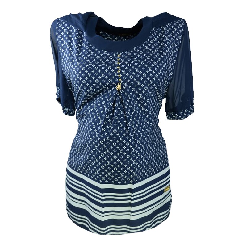 Bluza cu maneca scurta pentru gravide New Star NWS20A, Albastru, Albastru, L