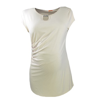 Bluza cu maneca scurta pentru gravide Mini Junior BDDE7C, Crem, L Bluza cu maneca scurta pentru gravide Mini Junior BDDE7C, Crem, L