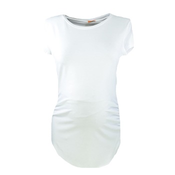 Bluza cu maneca scurta pentru gravide Mini Junior BDDE5A, Alb, L Bluza cu maneca scurta pentru gravide Mini Junior BDDE5A, Alb, L