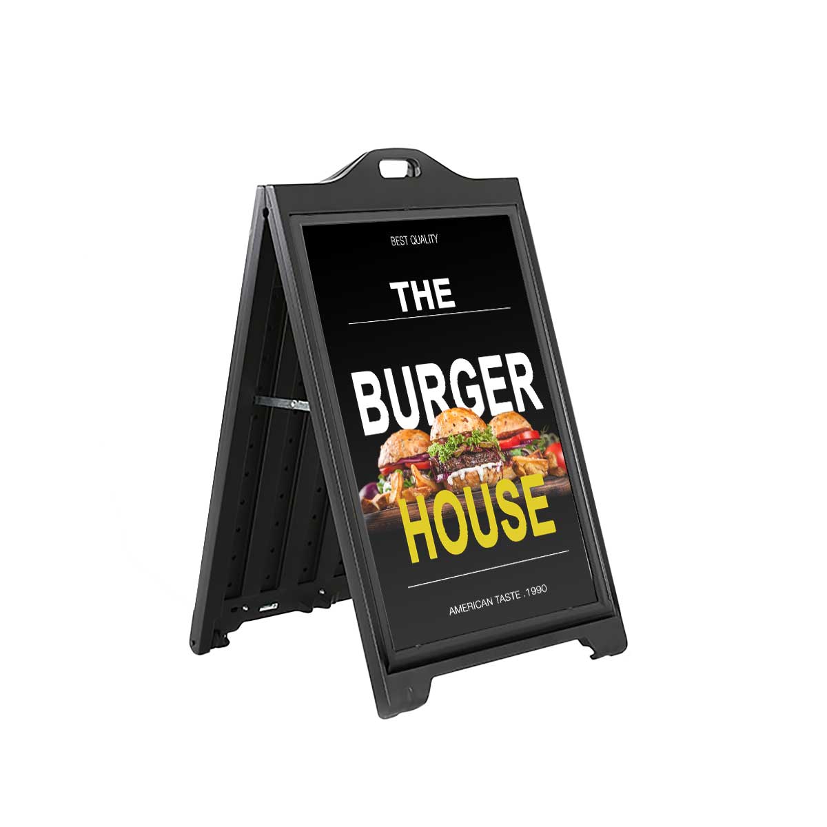 Panou stradal din plastic rezistent JJ DISPLAYS, 2 fete pentru poster 594x900 mm, negru