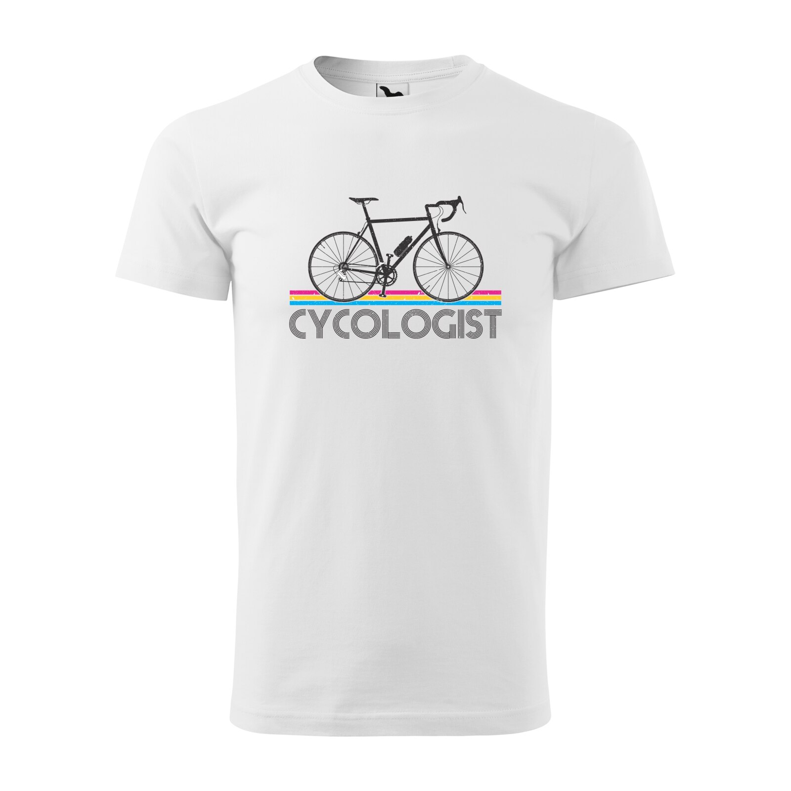 Tricou alb barbati, idee de cadou, pentru biciclisti, What is a Cycologist, marime L