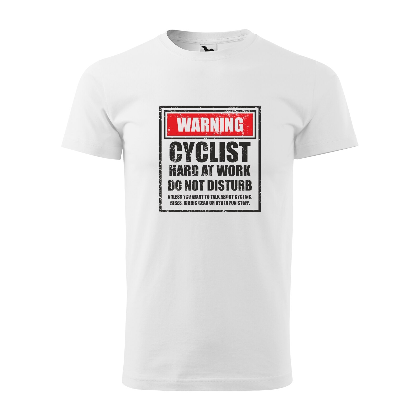 Tricou alb barbati, idee de cadou, pentru biciclisti, Cyclist Hard Work do Not Disturb, marime XL