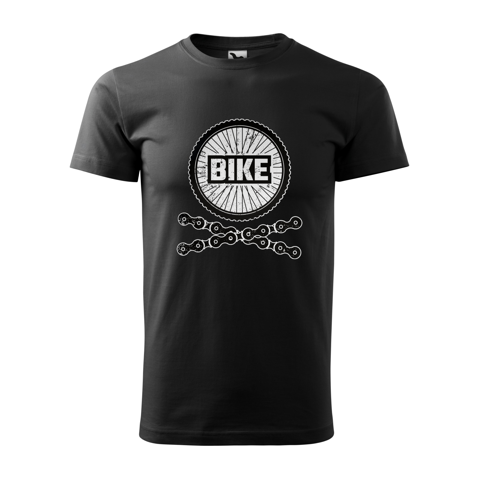 Tricou negru barbati, idee de cadou, pentru biciclisti, Bike Bones Wheels and Chains, marime S