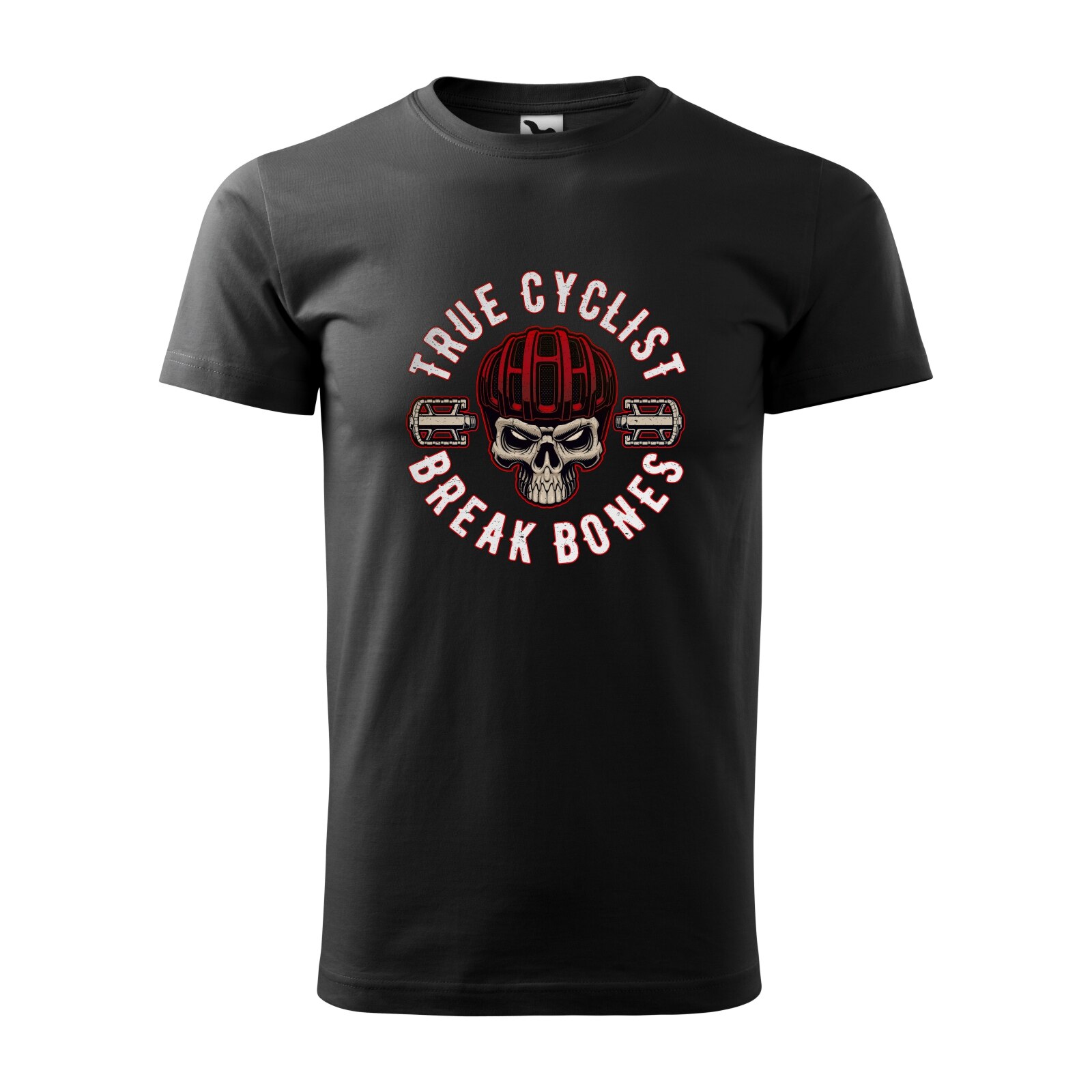 Tricou negru barbati, idee de cadou, pentru biciclisti, True Cyclist Break Bones, marime M