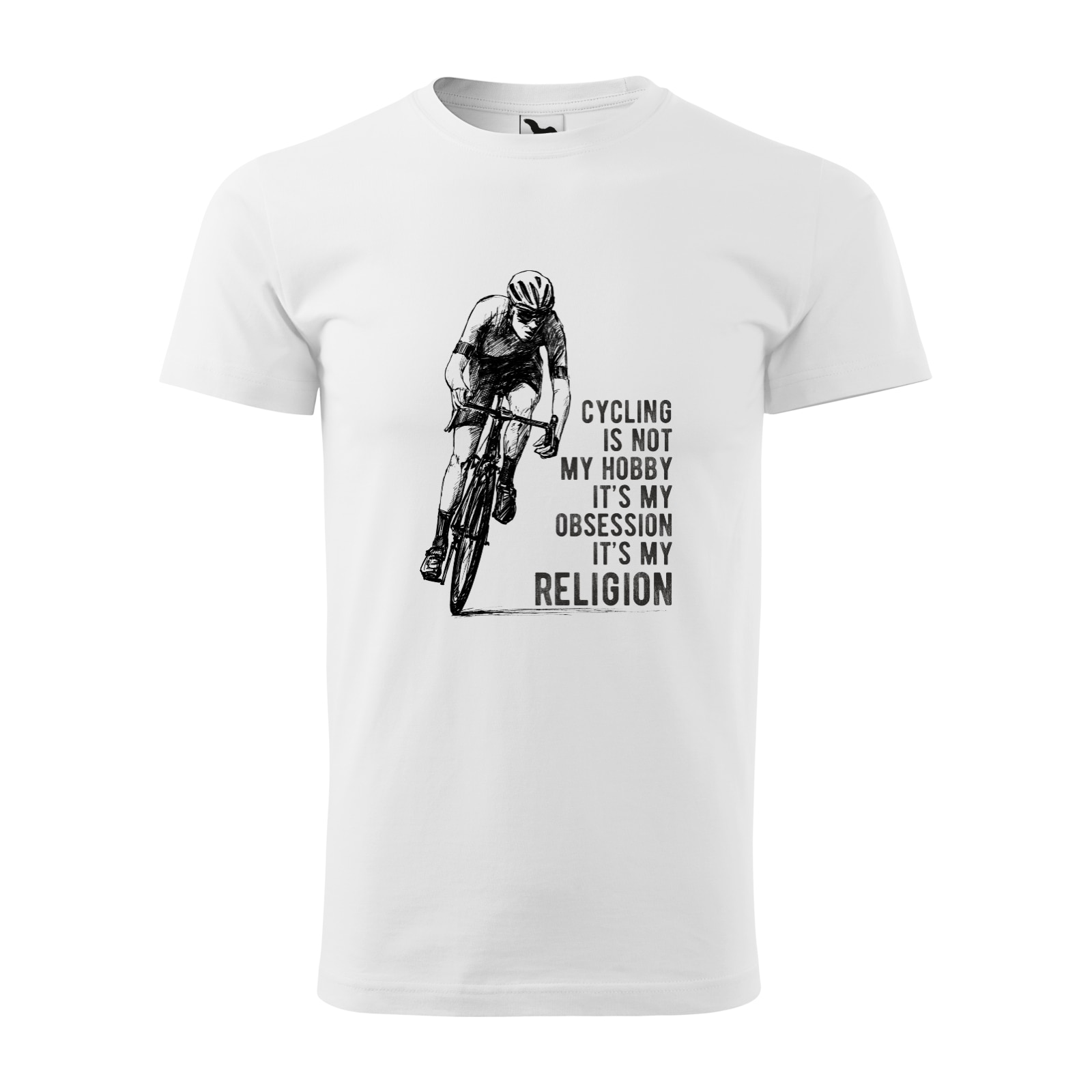 Tricou alb barbati, idee de cadou, pentru biciclisti, Cycling is Not my Hobby, marime L
