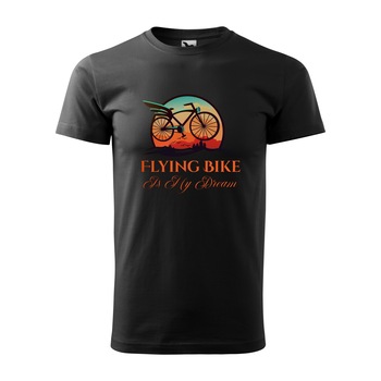 Tricou negru barbati, idee de cadou, pentru biciclisti, A Flying Bike is my Dream, marime M Tricou negru barbati, idee de cadou, pentru biciclisti, A Flying Bike is my Dream, marime M