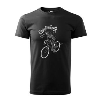Tricou negru barbati, idee de cadou, pentru biciclisti, Cyclist Riding with Death, marime M