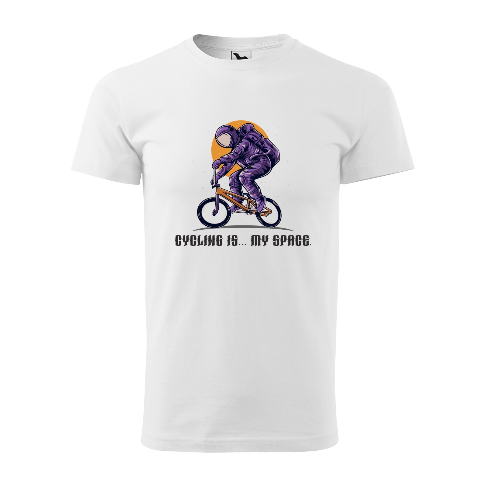Tricou alb barbati, idee de cadou, pentru biciclisti, Cycling is my Space, marime S