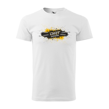 Tricou alb barbati, idee de cadou, pentru biciclisti, Dirt is my Glitter, marime 2XL