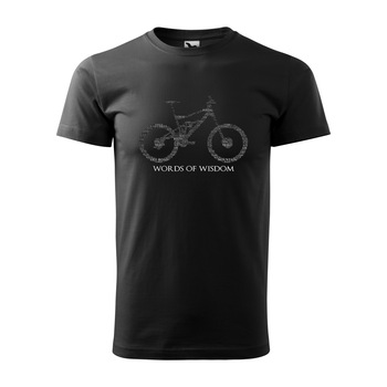 Tricou negru barbati, idee de cadou, pentru biciclisti, Cyclism Words of Wisdom, marime 2XL Tricou negru barbati, idee de cadou, pentru biciclisti, Cyclism Words of Wisdom, marime 2XL