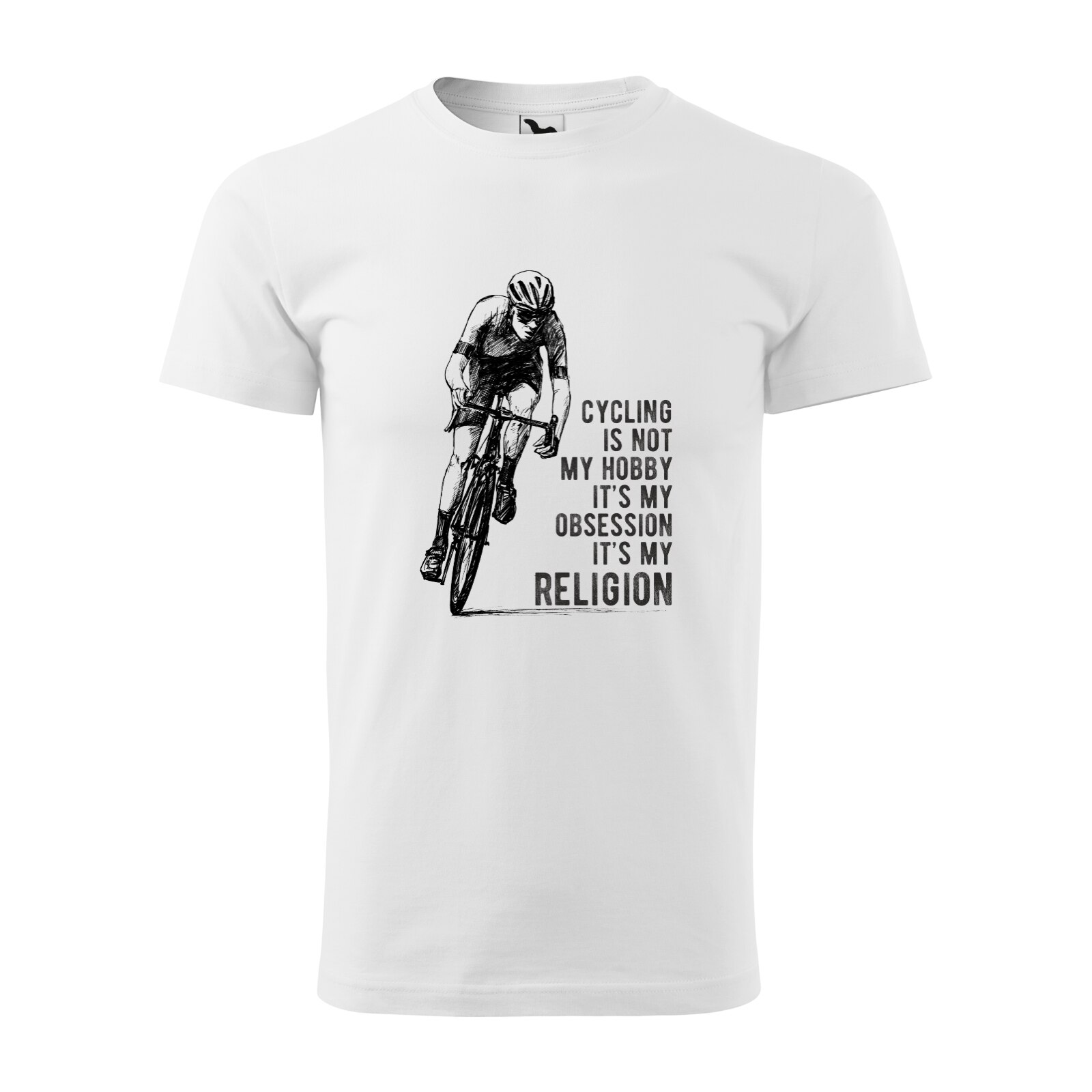 Tricou alb barbati, idee de cadou, pentru biciclisti, Cycling is Not my Hobby, marime S