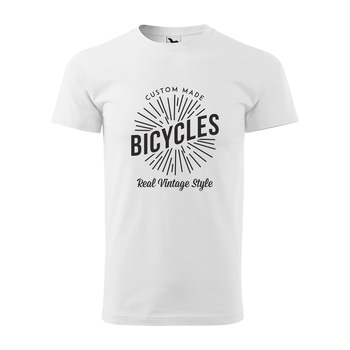 Tricou alb barbati, idee de cadou, pentru biciclisti, Custom Made Bicycles Real Vintage Style, marime 2XL Tricou alb barbati, idee de cadou, pentru biciclisti, Custom Made Bicycles Real Vintage Style, marime 2XL