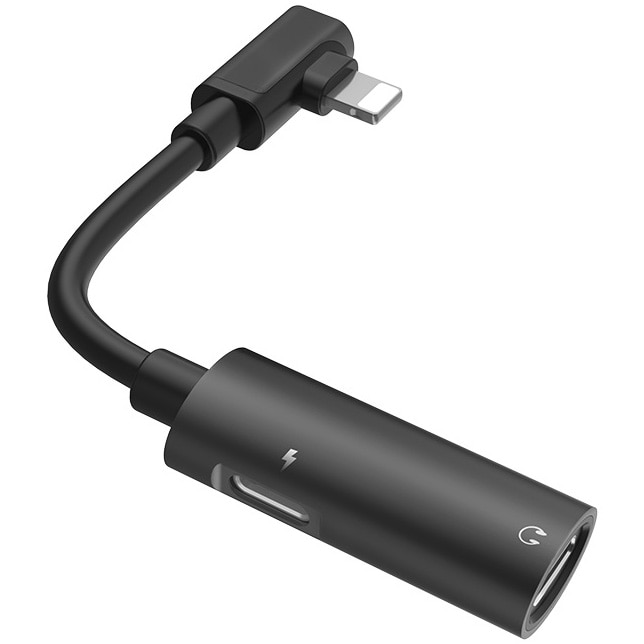 ADAPTOR AUDIO HOCO LIGHTNING LS18, Black