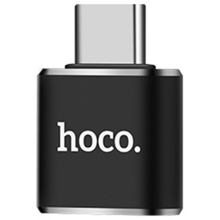 Адаптер Type-C to USB Hoco, UA5, Aлуминий, Зареждане и трансфер, Black
