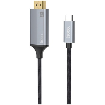 Adaptor Hoco UA13 HDMI to Type C 1.8m, Gri Adaptor Hoco UA13 HDMI to Type C 1.8m, Gri
