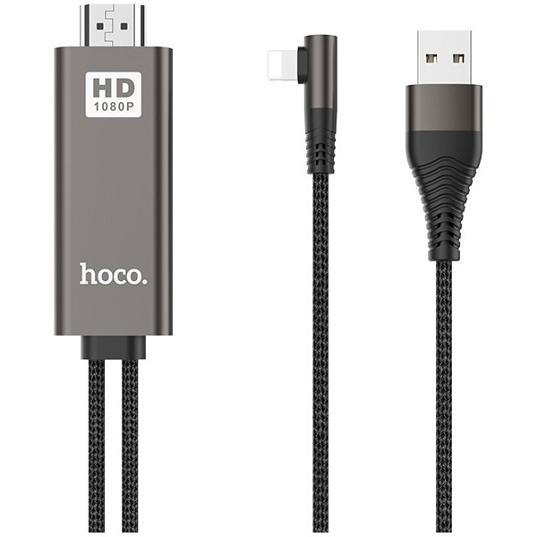 Adaptor Audio si Video HOCO HDMI la Lightning UA14, Conector L, Negru