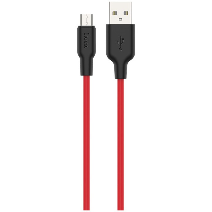 Hoco X21 MicroUSB Adatkábel, 1 m, fekete - piros