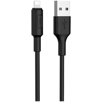 Cablu Lightning Hoco, silicon, X25 Soarer, 1m, 2A, Black Cablu Lightning Hoco, silicon, X25 Soarer, 1m, 2A, Black