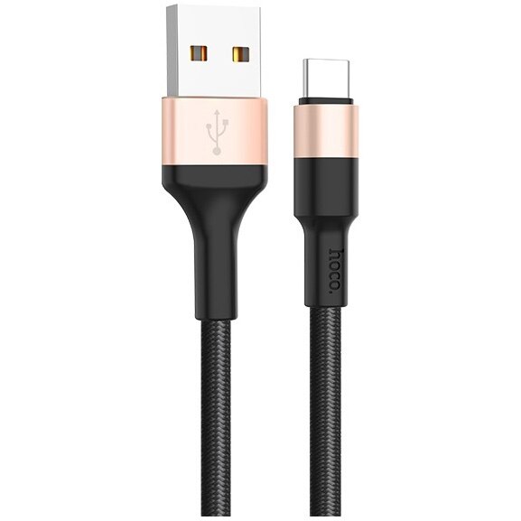 Cablu Type-C Hoco X26, 1M, Negru/Auriu