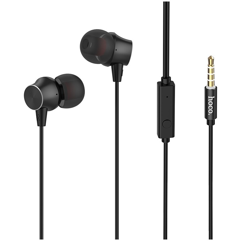 Casti cu Fir Hoco M51, microfon, Jack 3.5mm, Black