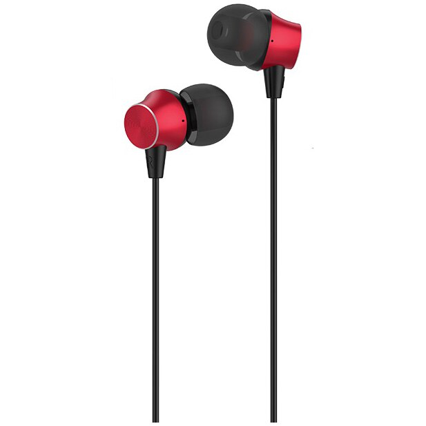 Casti cu Fir Hoco M51, microfon, Jack 3.5mm, Rosu