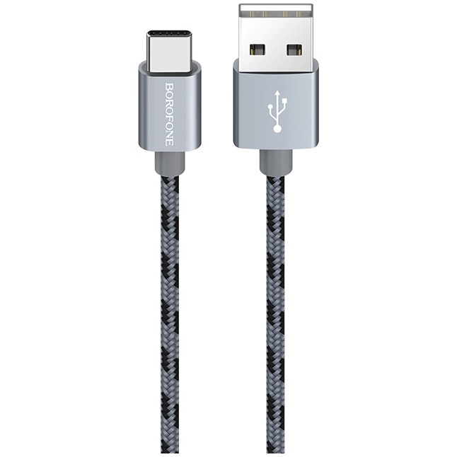 Cablu Date Type C Borofone BX24 Ring Textil 1m Argintiu