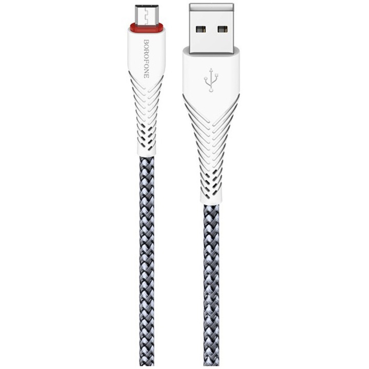 Cablu Date Micro Usb Borofone BX25 Powerful 1m , alb