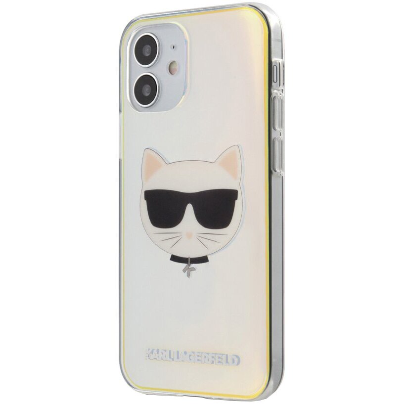 Husa de protectie Karl Lagerfeld Choupette Head pentru Apple iPhone 12 mini, Transparent Multicolor