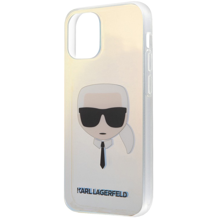 Husa de protectie Karl Lagerfeld Iridescente Head pentru Apple iPhone 12 mini, Transparent Multicolor
