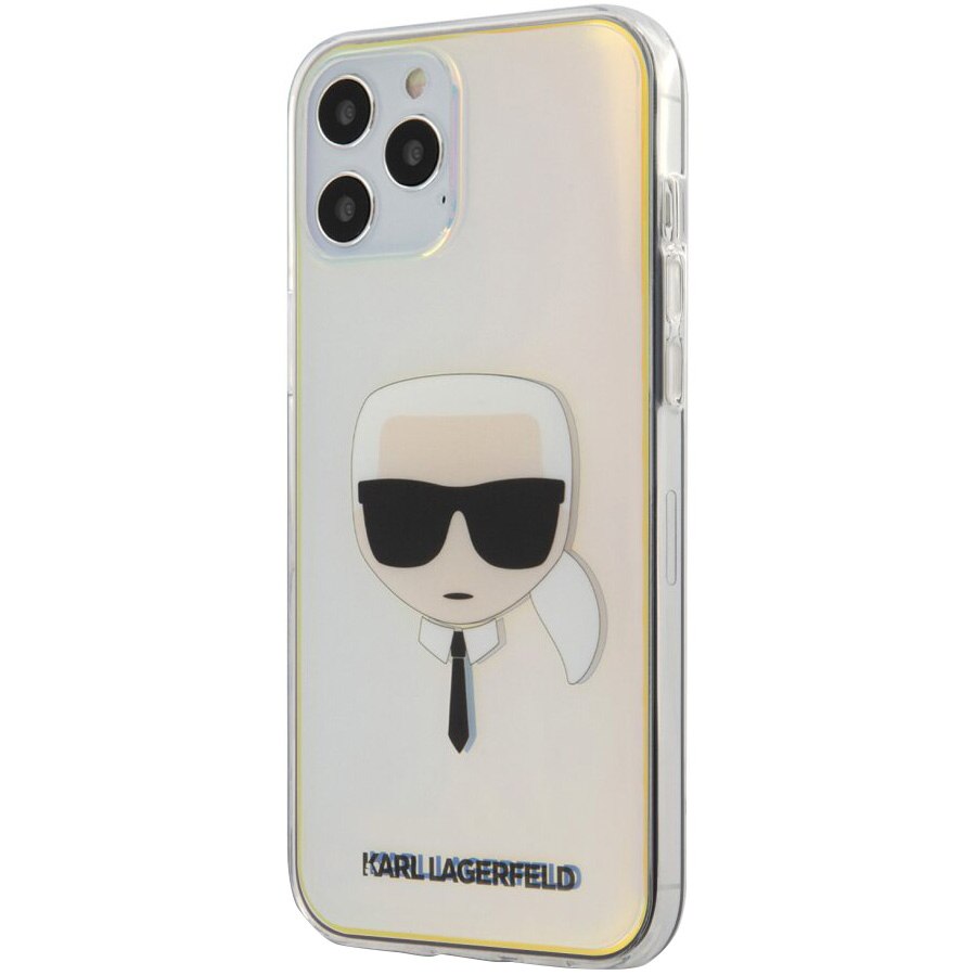 Husa de protectie Karl Lagerfeld Iridescente Head pentru Apple iPhone 12 Pro Max, Transparent Multicolor